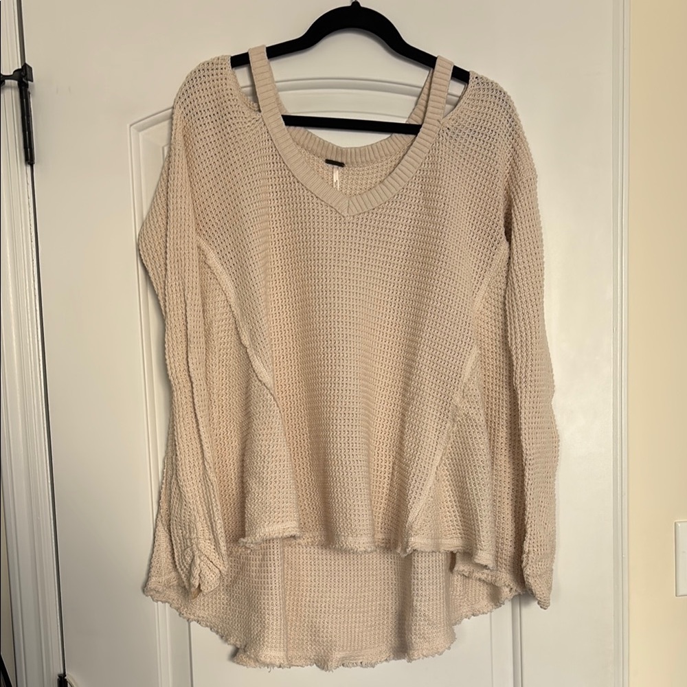 Free People Cream Knit Sweater